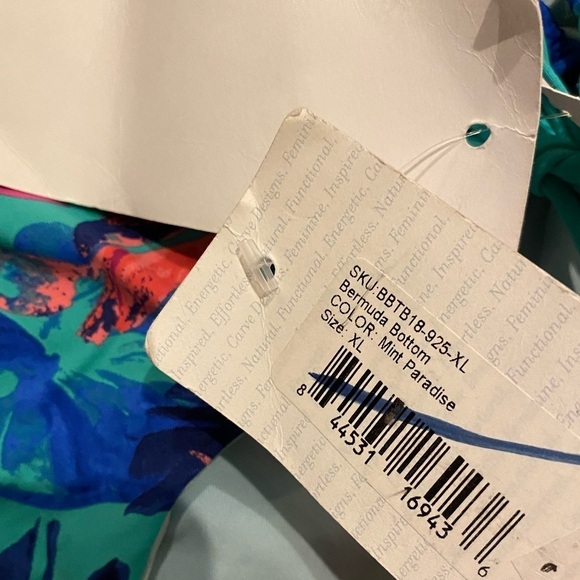 Carve Designs Bikini Bottom NWT Bermuda Style Mint Paradise Print Size XL - Picture 7 of 8